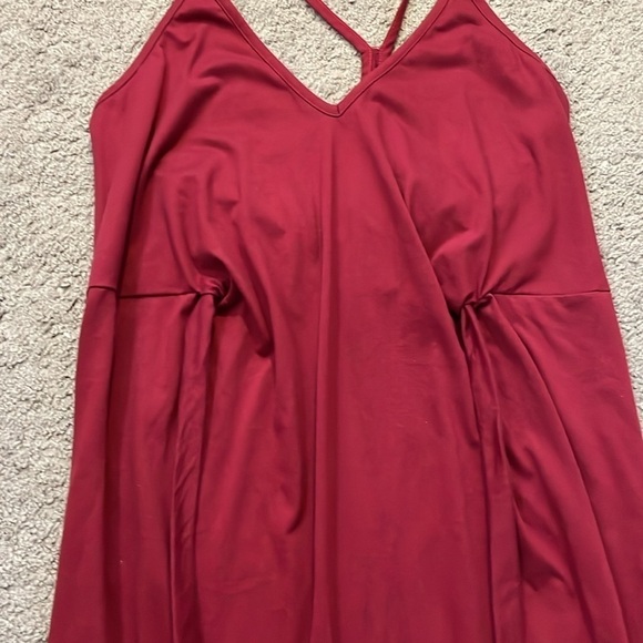 SHEIN Midi Berry Red V-Neck Tank Dress Front Tie | Size Medium - Picture 14 of 14